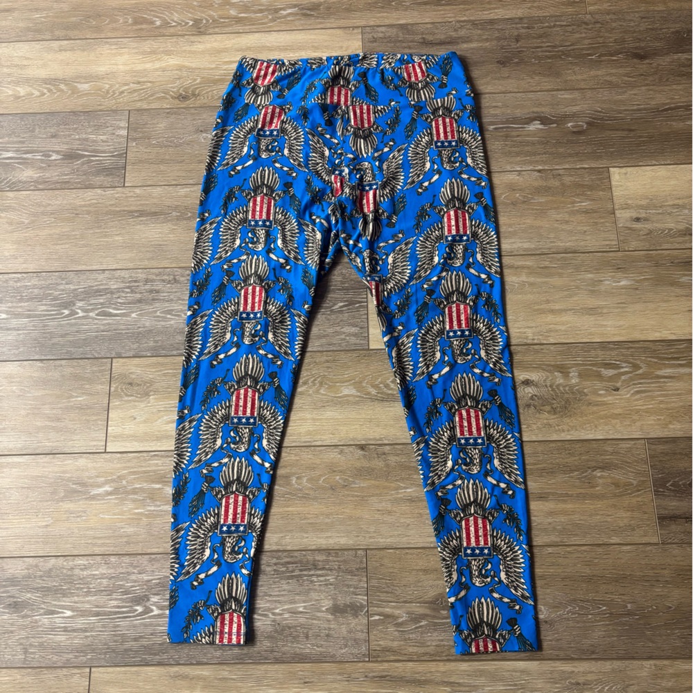 LuLaRoe Leggings OS Patriotic 4th July USA Eagle Military Freedom American BBQ
